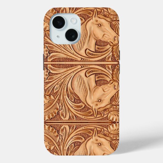 Rustisch western landleder paardenpaard Case-Mate iPhone case (Achterkant)