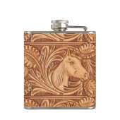 Rustisch western landleder paardenpaard heupfles (Achterkant)