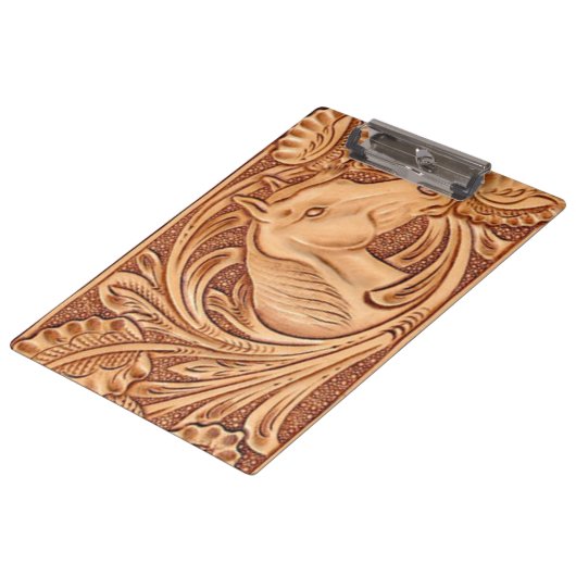 Rustisch western landleder paardenpaard klembord (Gekanteld)