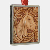 Rustisch western landleder paardenpaard metalen ornament (Rechts)