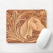 Rustisch western landleder paardenpaard muismat (Met muis)