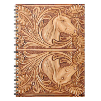 Rustisch western landleder paardenpaard notitieboek
