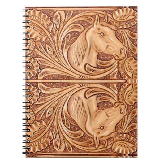 Rustisch western landleder paardenpaard notitieboek (Voorkant)