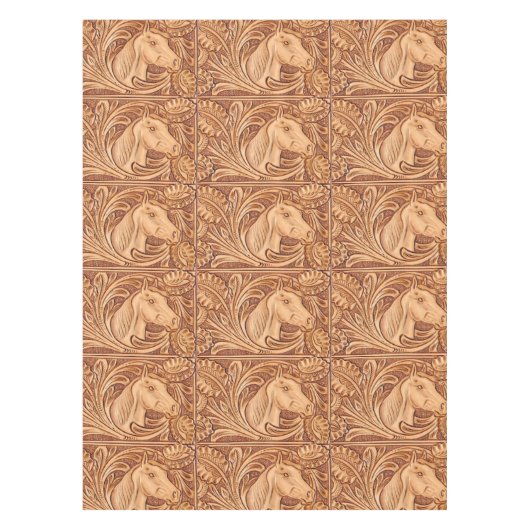 Rustisch western landleder paardenpaard tafelkleed (Voorkant)