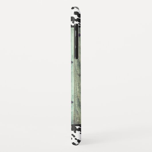 Rustisch Western Turquoise Wood Koeienhuid Monogra Case-Mate iPhone Case (Achterkant/links)