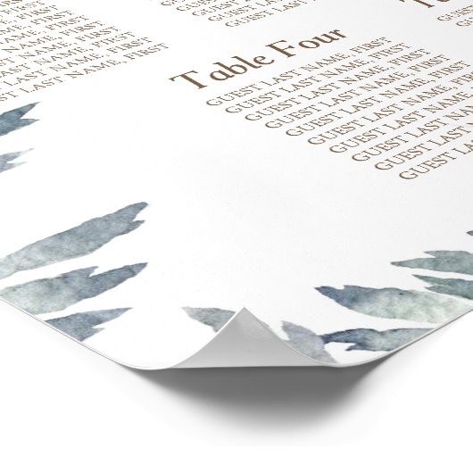 Rustisch White Pumpkin SEATING CHART Poster (Hoek)