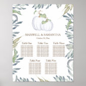 Rustisch White Pumpkin SEATING CHART Poster (Voorkant)