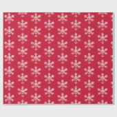 Rustisch White Snowflakes Red | Papier voor onmidd (Vlak)