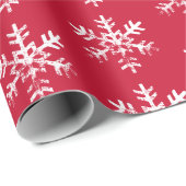 Rustisch White Snowflakes Red | Papier voor onmidd (Rol Hoek)