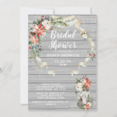 Rustisch White Winter Forest Floral Vrijgezellenfe Kaart (Voorkant)