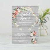 Rustisch White Winter Forest Floral Vrijgezellenfe Kaart (Staand voorkant)