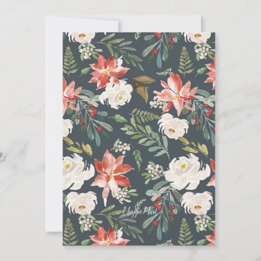 Rustisch White Winter Forest Floral Vrijgezellenfe Kaart (Achterkant)