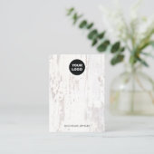 Rustisch White Wood Earring Display Visitekaartje (Staand voorkant)