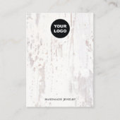 Rustisch White Wood Earring Display Visitekaartje (Voorkant)