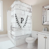 Rustisch White Wood Shabby Chic Laurel Land Douchegordijn (In situ)
