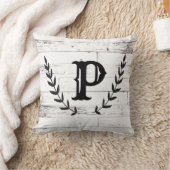 Rustisch White Wood Shabby Chic Laurel Land Kussen (Deken)