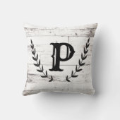 Rustisch White Wood Shabby Chic Laurel Land Kussen (Achterkant)