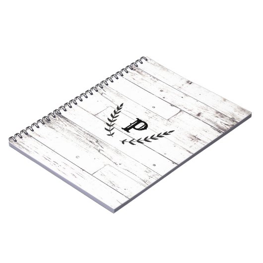 Rustisch White Wood Shabby Chic Laurel Land Notitieboek (Linkerzijde)
