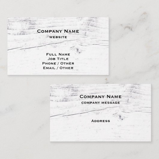 Rustisch White Wood Visitekaartje (Voorkant / Achterkant)