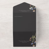 Rustisch Wilde Lijst Ovaal Zwarte Dinner All In One Uitnodiging (Buitenkant)