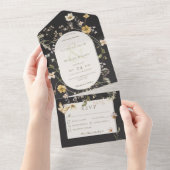 Rustisch Wilde Lijst Ovaal Zwarte Dinner All In One Uitnodiging (Afscheurbaar)