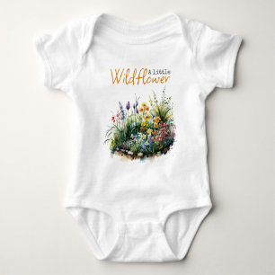 Rustisch Wildflower Geel Boho Floral Baby shower Romper