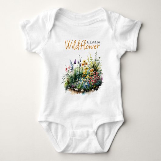 Rustisch Wildflower Geel Boho Floral Baby shower Romper (Voorkant)