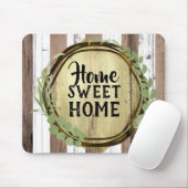 Rustisch wit en bruin hout botanische schuur muismat (Met muis)