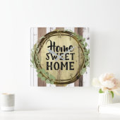 Rustisch wit en bruin hout botanische schuur vierkante klok (Huis)