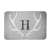 Rustisch Wit en Grijs Der Antlers Burlap Land Badmat (Voorkant)
