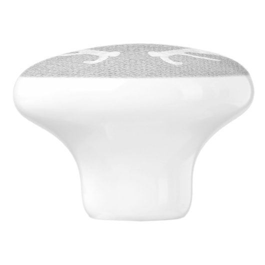 Rustisch Wit en Grijs Der Antlers Burlap Land Keramische Knop (Zijkant)