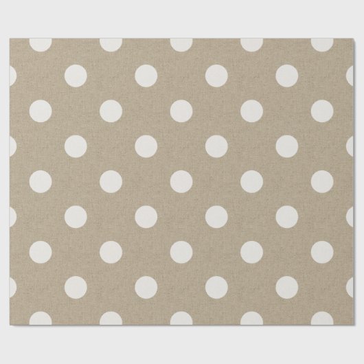 Rustisch wit flesje Burlap Polka dot Pattern Cadeaupapier (Vlak)