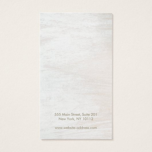 Rustisch wit hout Logo klemscherm toevoegen Visitekaartje (Achterkant)
