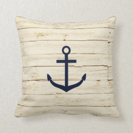 Rustisch wit hout met Anchor Kussen
