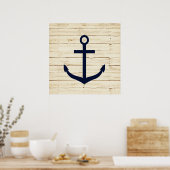 Rustisch wit hout met Anchor Poster (Keuken)
