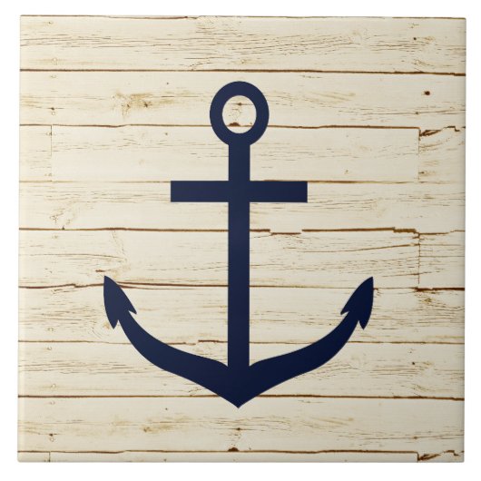 Rustisch wit hout met Anchor Tegeltje (Voorkant)