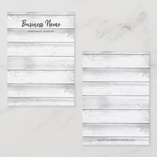 Rustisch wit hout met witte barn dat juwelen laat  visitekaartje (Voorkant / Achterkant)