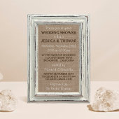 Rustisch wit Lijst & Burlap Wedding Shower Kaart
