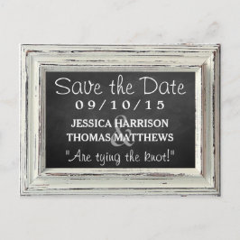 Rustisch wit Lijst en Chalkboard Wedding Collectie Aankondigingskaart