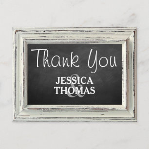 Rustisch wit Lijst en Chalkboard Wedding Collectie Briefkaart