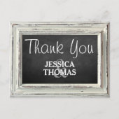Rustisch wit Lijst en Chalkboard Wedding Collectie Briefkaart (Voorkant)
