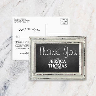 Rustisch wit Lijst en Chalkboard Wedding Collectie Briefkaart