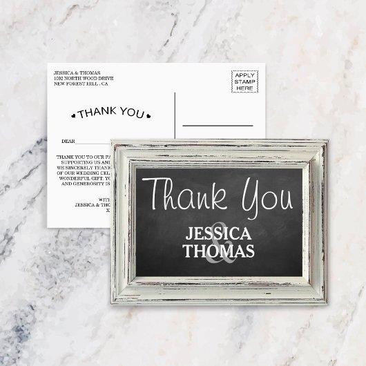 Rustisch wit Lijst en Chalkboard Wedding Collectie Briefkaart