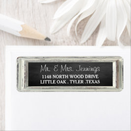 Rustisch wit Lijst en Chalkboard Wedding Collectie Etiket