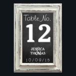 Rustisch wit Lijst en Chalkboard Wedding Collectie Kaart<br><div class="desc">Eenvoudig, maar elegant, het rustige witte lijst & het collectie van het kartonnen bruiloft is een verbluffend ontwerp met prachtig wit rustisch lijst op een schalkbordeffect achtergrond, dat perfect is voor elke rustige bruiloft. Deze tabelnummerkaarten kunnen voor uw speciale gelegenheid worden gepersonaliseerd en maken de perfecte tafelkaarten voor uw bruiloft,...</div>