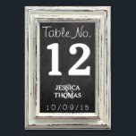 Rustisch wit Lijst en Chalkboard Wedding Collectie Kaart<br><div class="desc">Eenvoudig, maar elegant, het rustige witte lijst & het collectie van het kartonnen bruiloft is een verbluffend ontwerp met prachtig wit rustisch lijst op een schalkbordeffect achtergrond, dat perfect is voor elke rustige bruiloft. Deze tabelnummerkaarten kunnen voor uw speciale gelegenheid worden gepersonaliseerd en maken de perfecte tafelkaarten voor uw bruiloft,...</div>