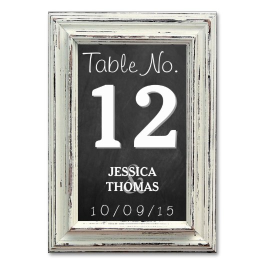 Rustisch wit Lijst en Chalkboard Wedding Collectie Kaart (Achterkant)