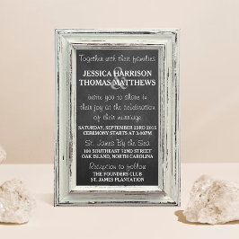 Rustisch wit Lijst en Chalkboard Wedding Collectie Kaart
