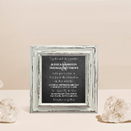 Rustisch wit Lijst en Chalkboard Wedding Collectie Kaart