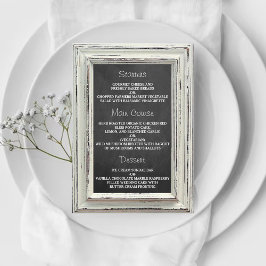 Rustisch wit Lijst en Chalkboard Wedding Collectie Menu